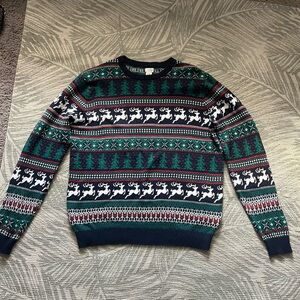 Aspen Reindeer 100% cotton crewneck sweater, Size XL Men
